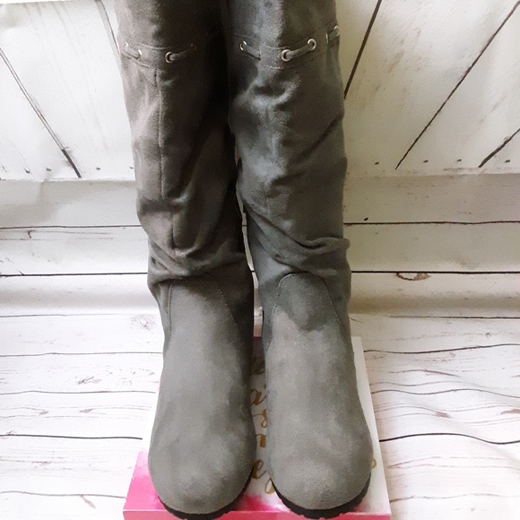 gray tall boots